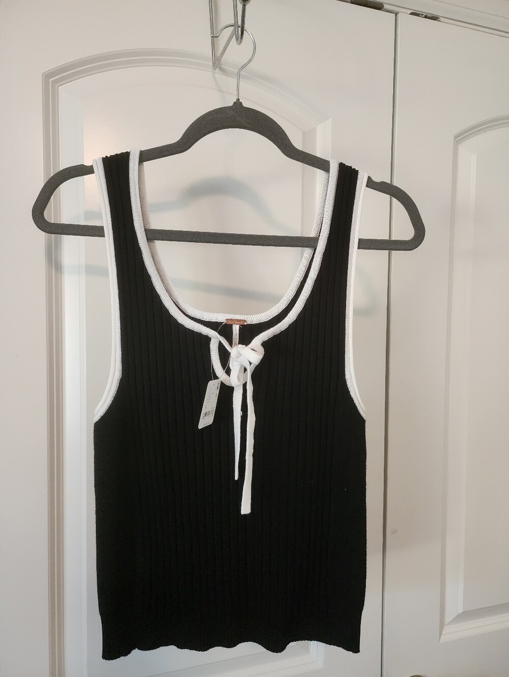 Free People All Star Black Ribbed Sweater Tank